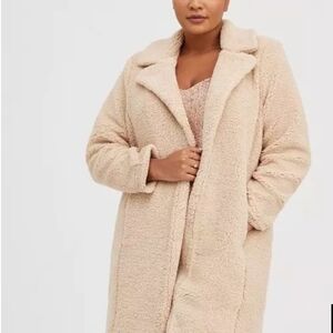 Women's Cream Teddy Coat